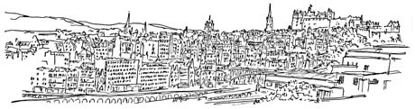 Drawing of Edinburgh's Old Town