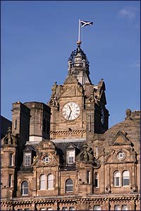 Edinburgh Balmoral Hotel with Scottish Flag
